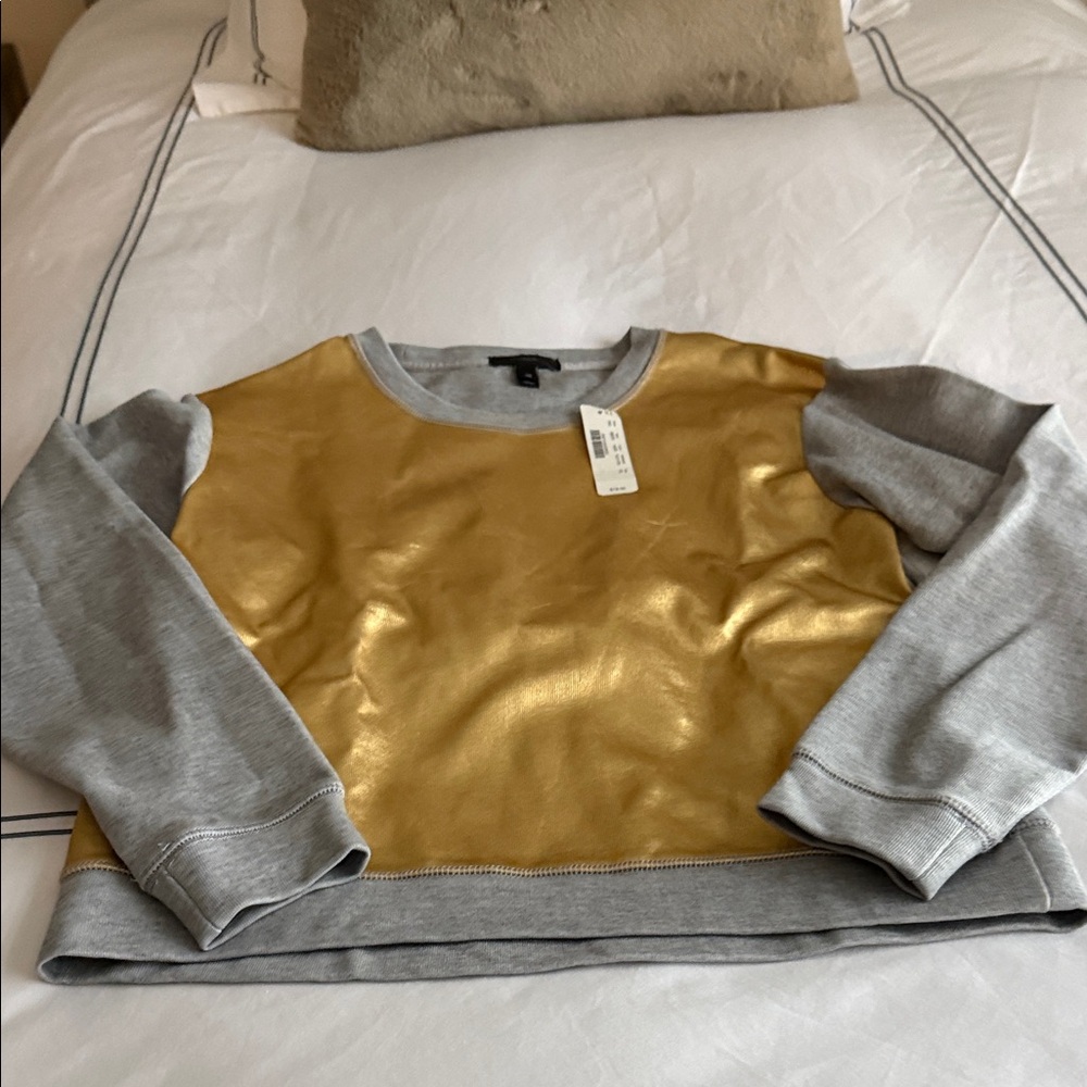 NWT J. Crew Gold and Gray sweathirt